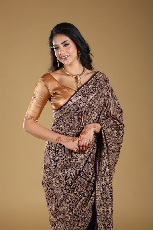 SequenceThread Embroidery Work Saree