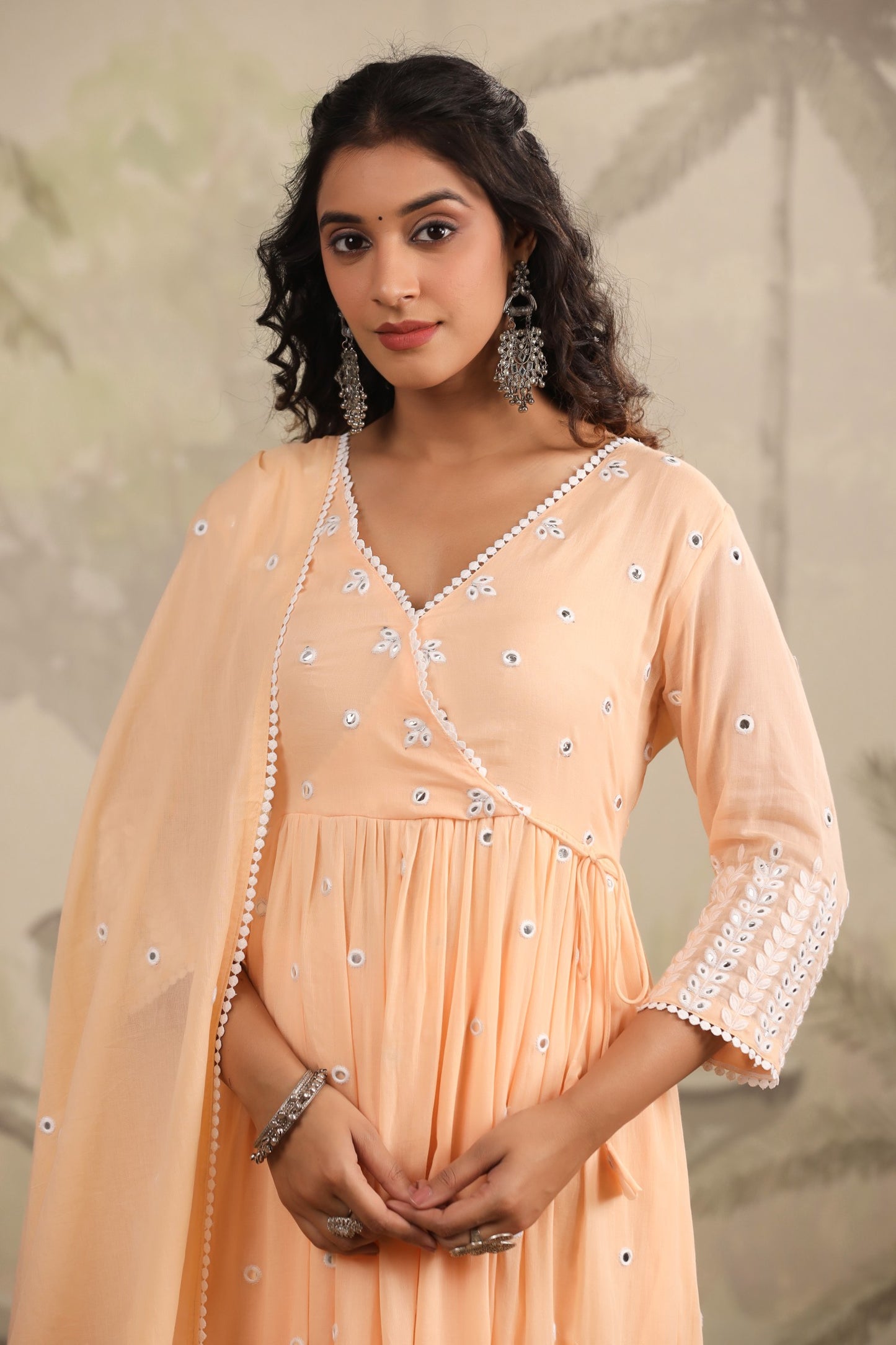 Cotton Anarkali With Laknovy Designs