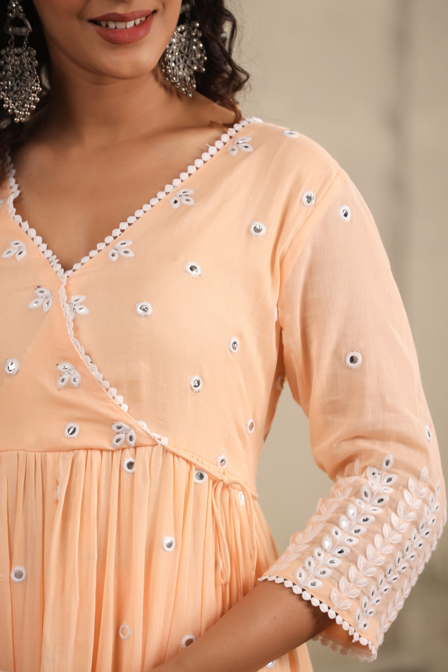 Cotton Anarkali With Laknovy Designs