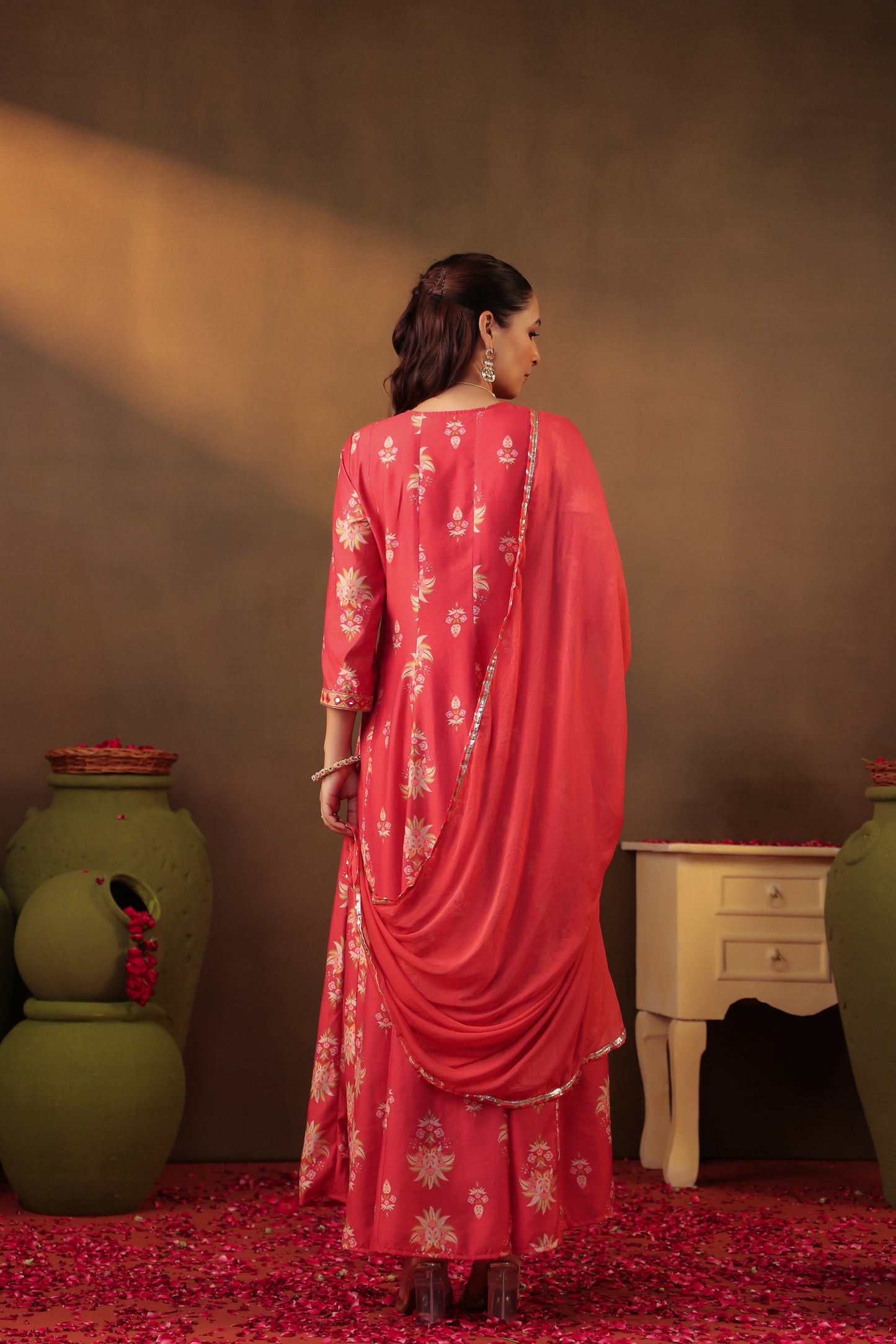 Shimmer Silk Fabric Anarkali