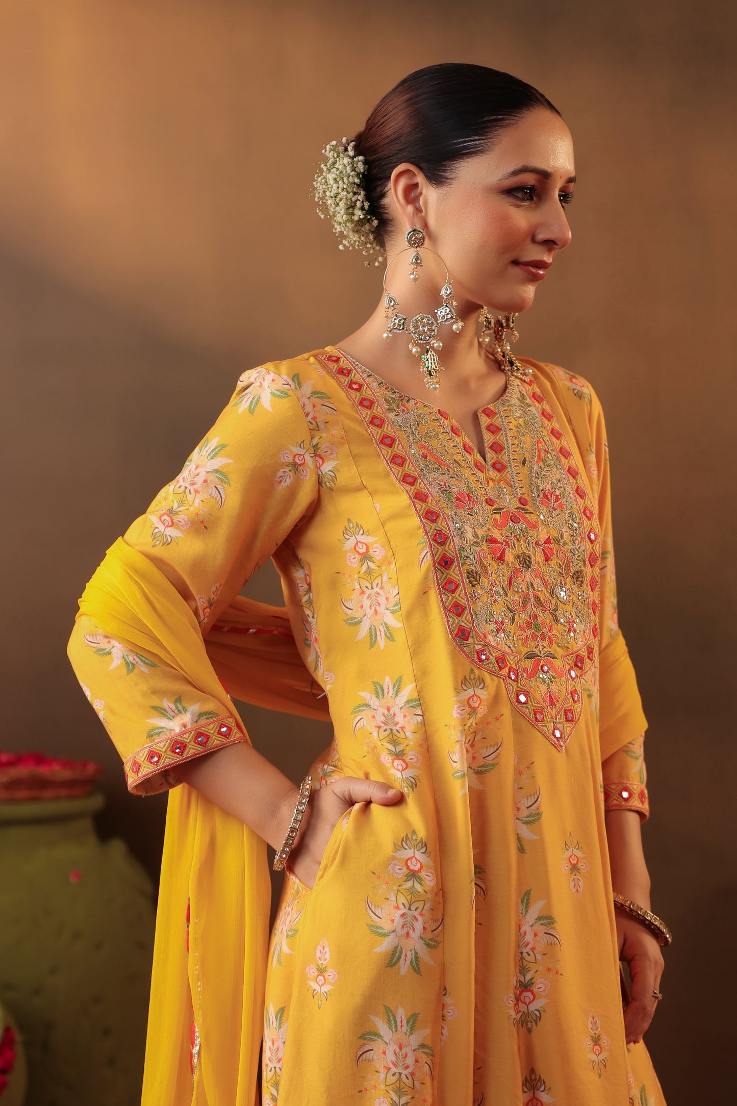 Cotton Silk Fabric Anarkali