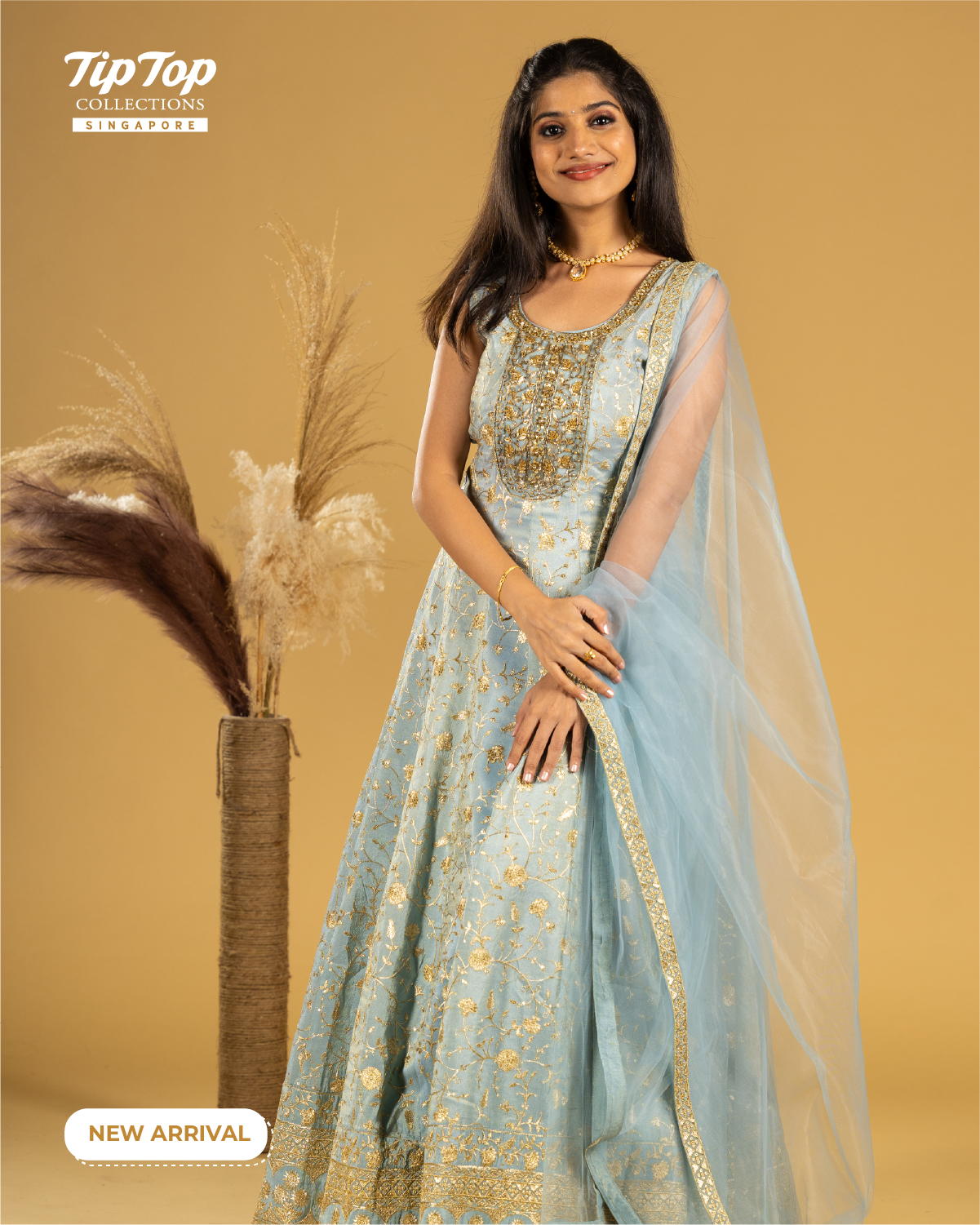 Pestal Blue Grand Long Dress – Tip Top Collections