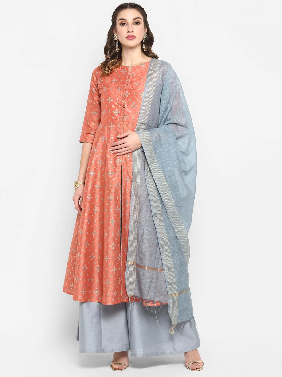 Kurta With Palazzo & Dupatta