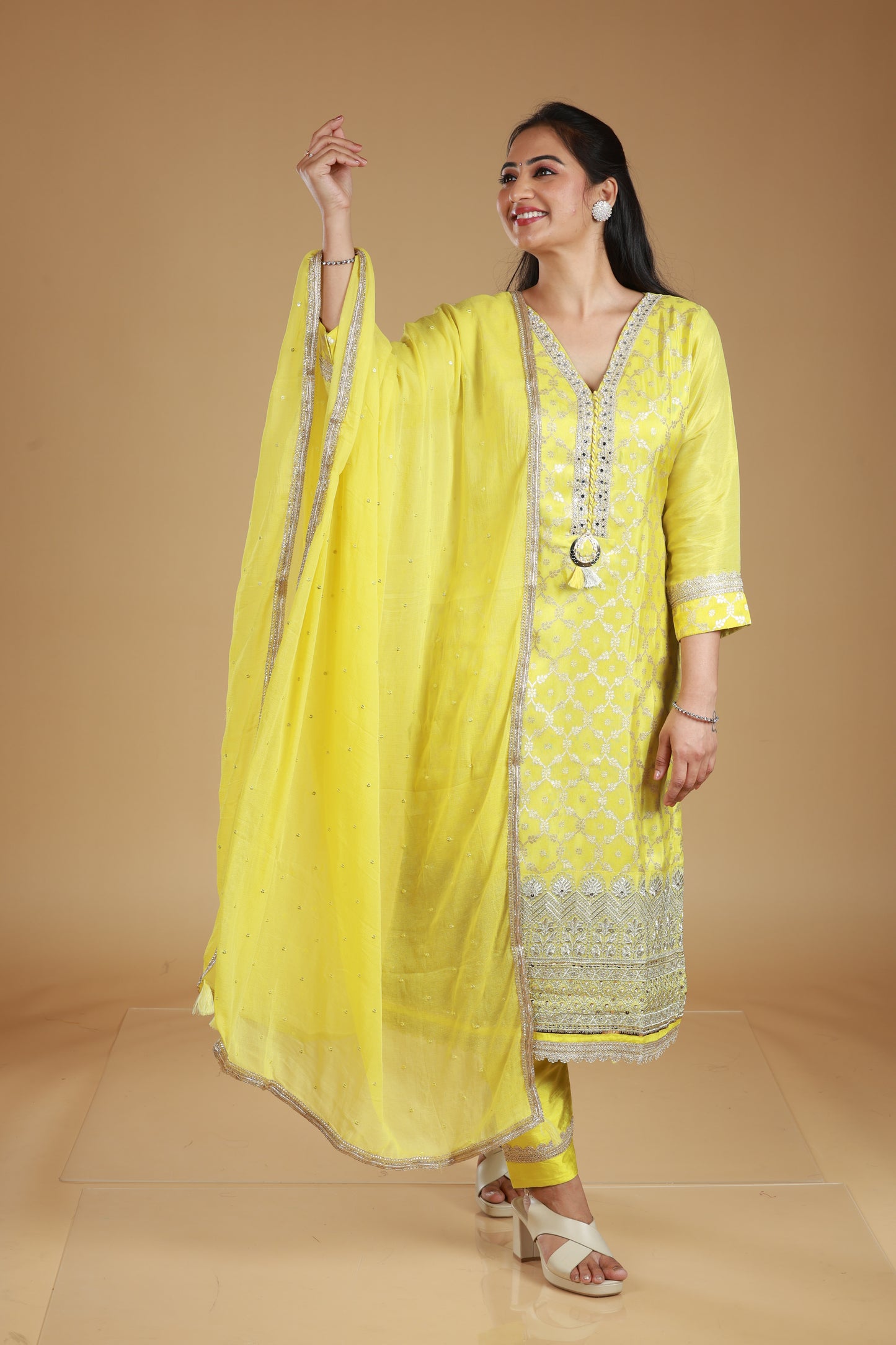 Elegant Semi Banarasi Salwar Suit