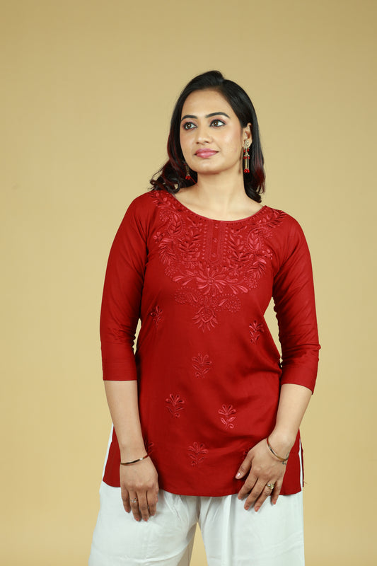 Ethnic Red Short Kurti