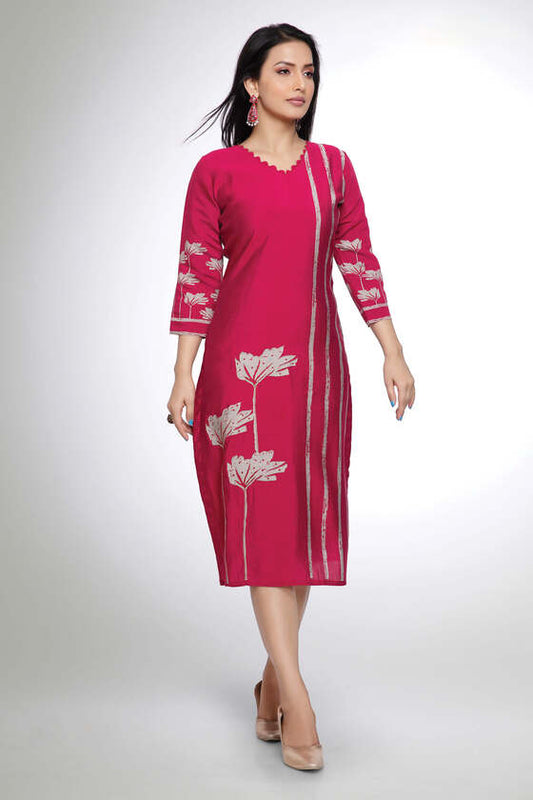 RED FLORAL RANI KURTI