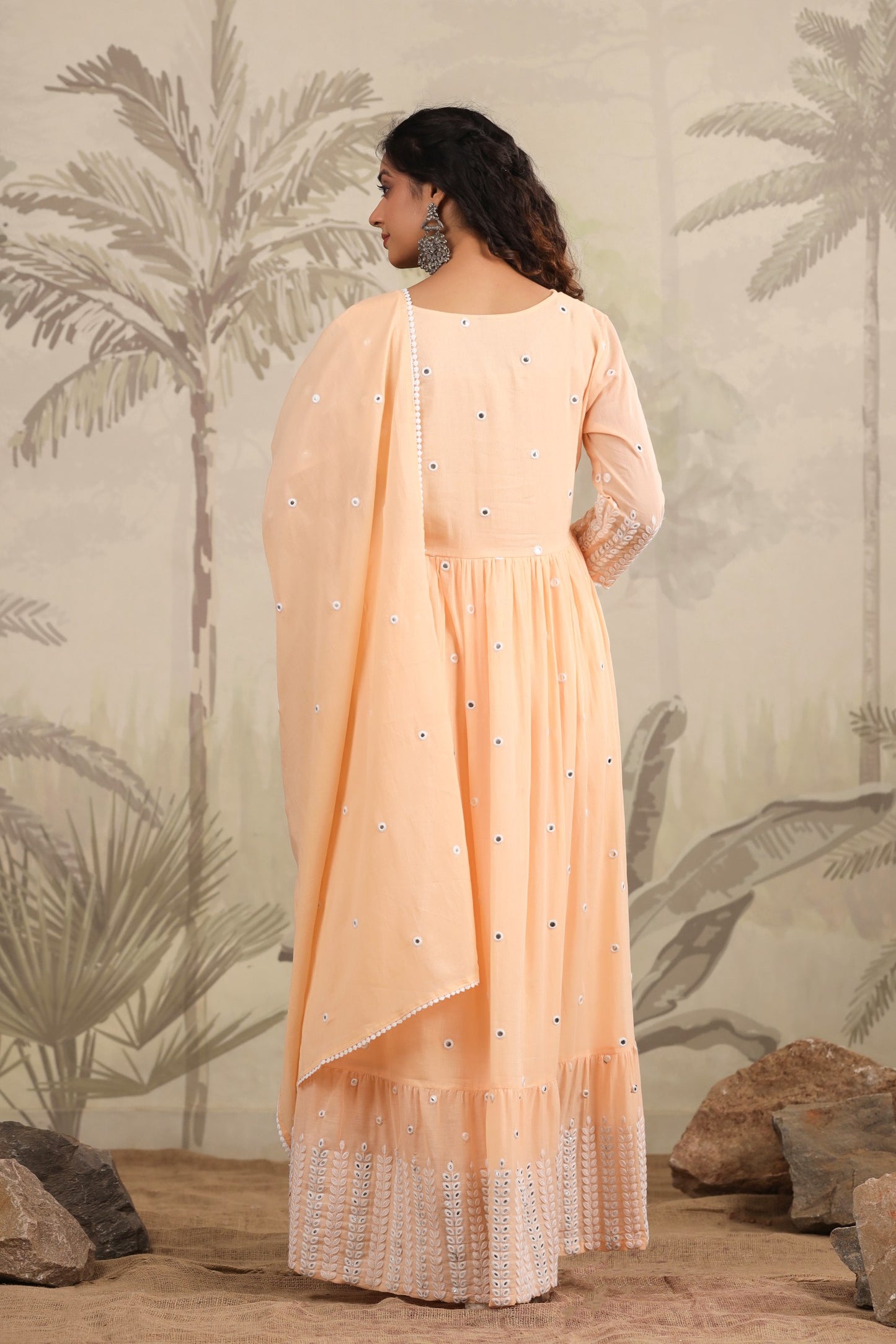 Cotton Anarkali With Laknovy Designs