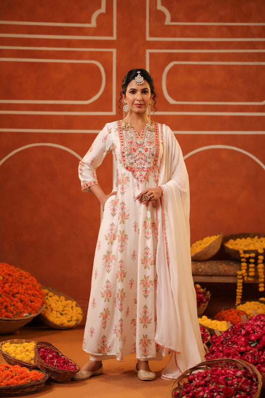 Cotton Silk Fabric Anarkali