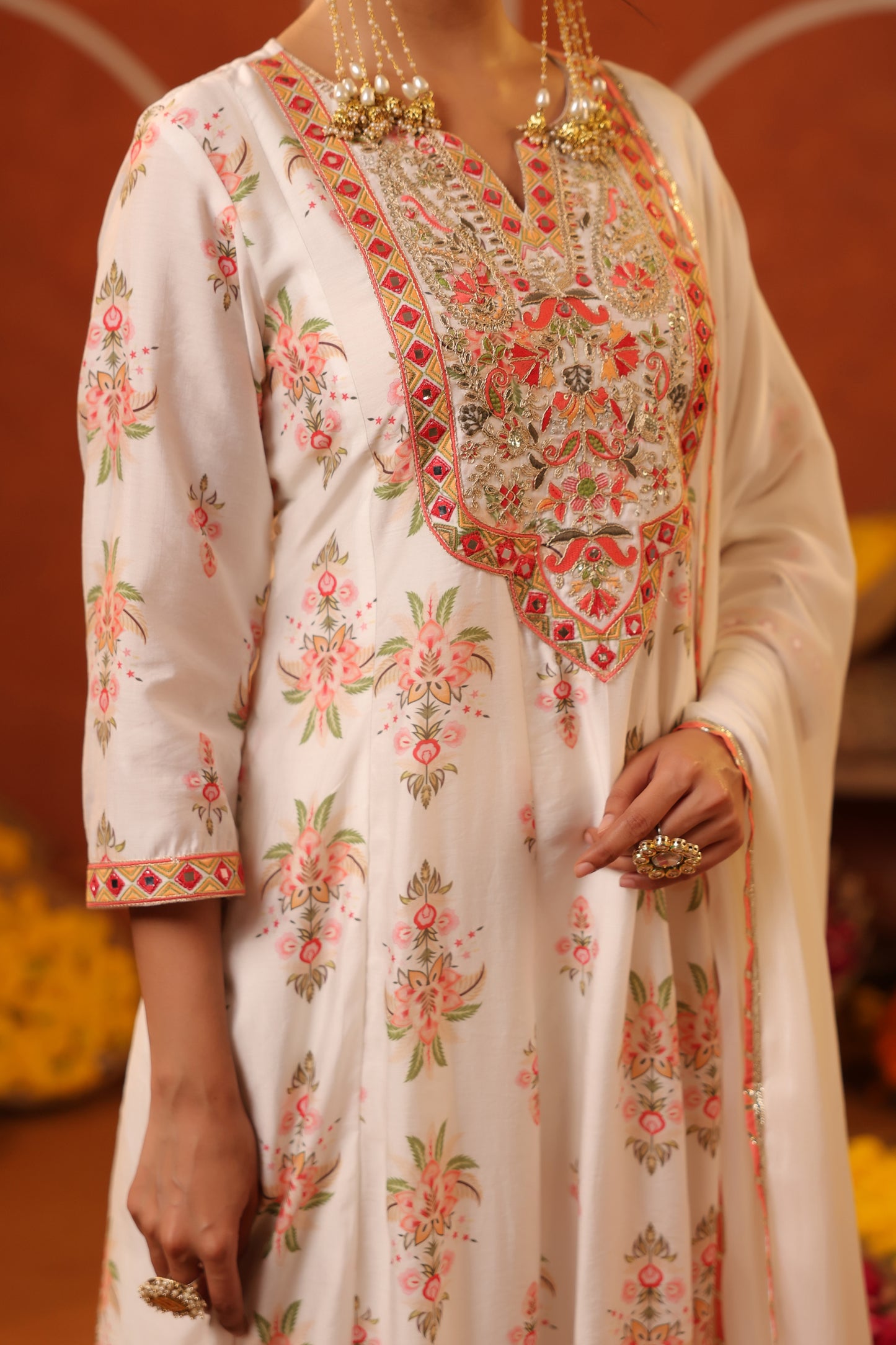 Cotton Silk Fabric Anarkali