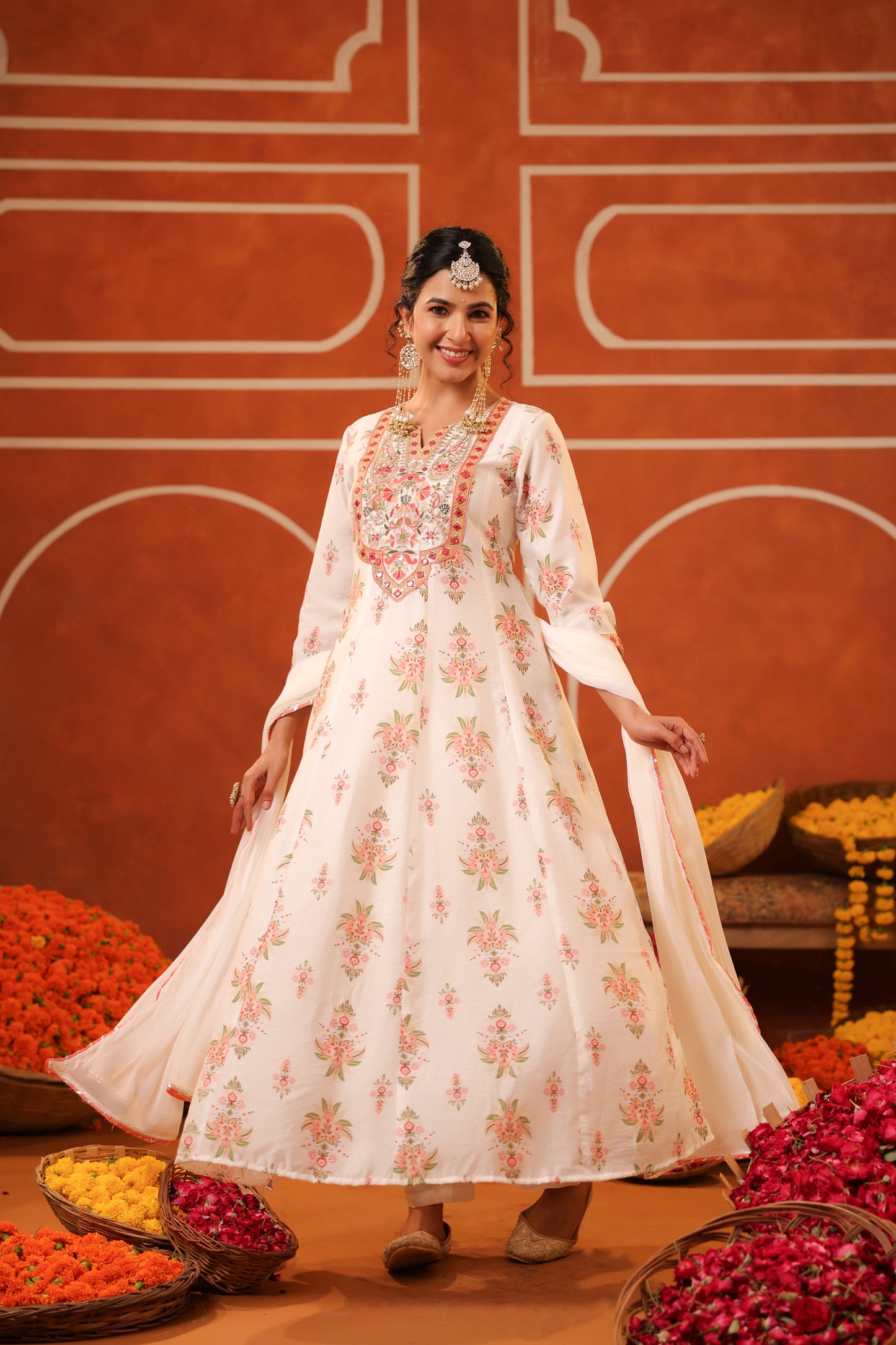 Cotton Silk Fabric Anarkali