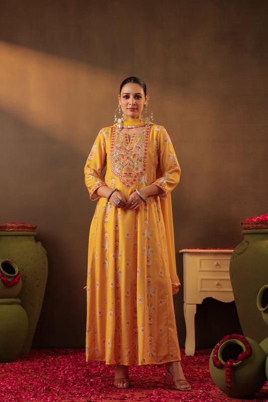 Cotton Silk Fabric Anarkali