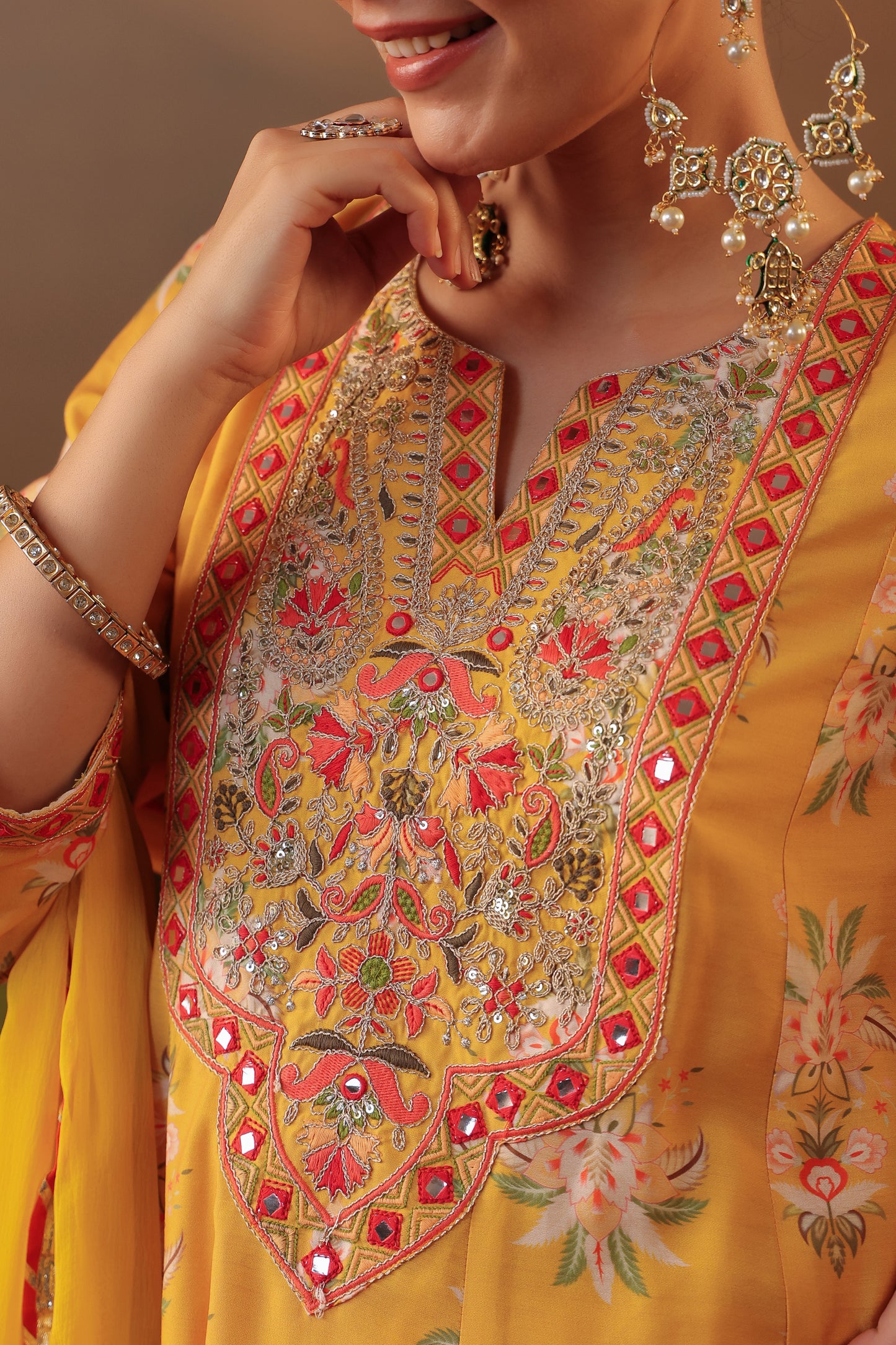 Cotton Silk Fabric Anarkali